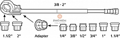Диапазон применения ручного резьбонарезного клуппа Rothenberger Super Cut Set BSPT R 3/8"-1/2"-3/4"-1"-1 1/4"-1 1/2"-2"