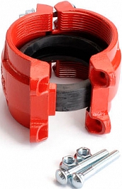 Конструкция муфты грувлочной гибкой для ПЭВП, ПЭНД, ПНД труб Lede HDPE-90