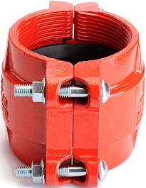 Муфта грувлочная гибкая для ПЭВП, ПЭНД, ПНД труб Lede HDPE-250 вид сбоку