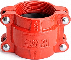 Муфта грувлочная гибкая для ПЭВП, ПЭНД, ПНД труб Lede HDPE-315 вид спереди