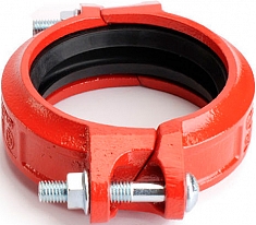 Муфта грувлок жесткая со скошенными полукольцами Lede GKS-406 вид сбоку Муфта грувлок жесткая со скошенными полукольцами Lede GKS-406 вид сбоку