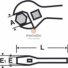 Размеры ключа гаечного разводного Virax 6"