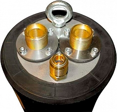 Торец проходной пневмозаглушки с 2 каналами для испытаний трубопроводов Vetter PDK 170/200 FLEX Торец проходной пневмозаглушки с 2 каналами для испытаний трубопроводов Vetter PDK 170/200 FLEX