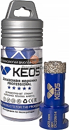 Упаковка коронки алмазной по керамограниту Keos Professional Vacuum Brazed M14 20 мм