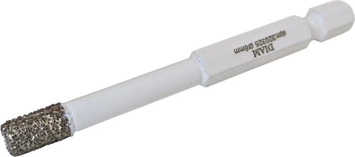 Алмазные сверла вакуумного спекания Diam Extra Line V-Tech HEX-E 1/4" 6 мм Алмазные сверла вакуумного спекания Diam Extra Line V-Tech HEX-E 1/4" 6 мм