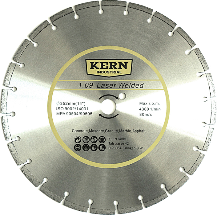 Алмазный диск Kern 1.09 Laser Welded 302 мм Алмазный диск Kern 1.09 Laser Welded 302 мм