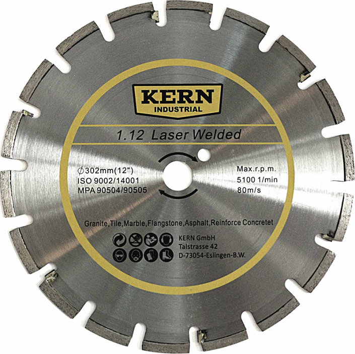 Алмазный диск Kern 1.12 Laser Welded With Protected Tooth 352 мм Алмазный диск Kern 1.12 Laser Welded With Protected Tooth 352 мм