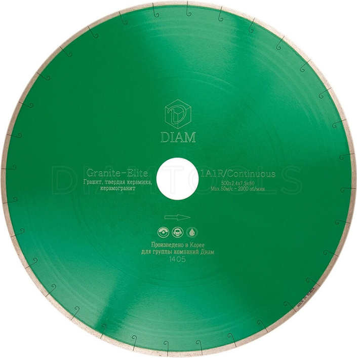 Алмазный отрезной круг Diam Extra Line 1A1R Корона Granite-Elite 500 мм