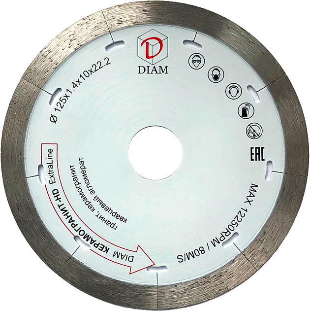 Алмазный отрезной круг Diam Extra Line 1A1R Корона Керамогранит-HD 125 мм Алмазный отрезной круг Diam Extra Line 1A1R Корона Керамогранит-HD 125 мм