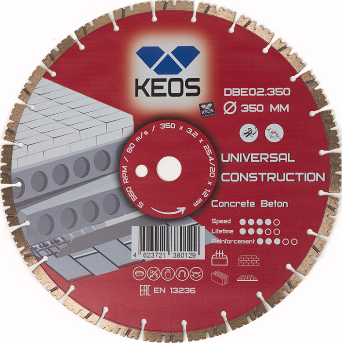 Диск алмазный сегментный Keos Universal Construction 350 мм Диск алмазный сегментный Keos Universal Construction 350 мм