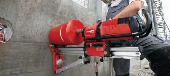 Использование установки алмазного бурения Hilti DD 350 Использование установки алмазного бурения Hilti DD 350