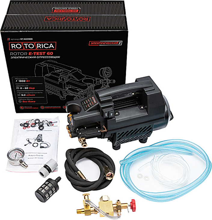 Комплектация электрического опрессовщика Rotorica Rotor E-Test 60