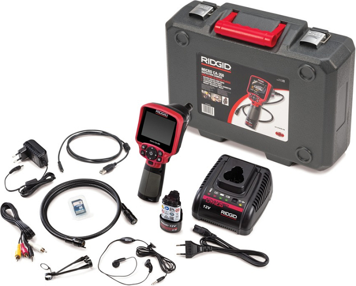 Комплектация камер для видеодиагностики Ridgid micro CA-350 Комплектация камер для видеодиагностики Ridgid micro CA-350