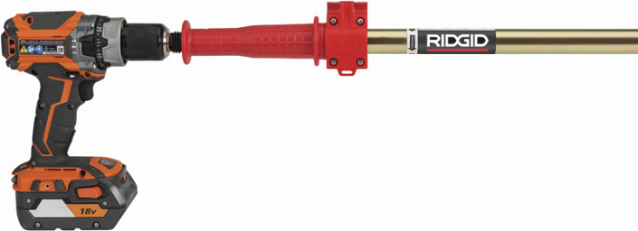 Крепление дрелей к туалетной спирали Ridgid K-6P