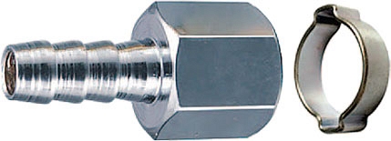Переходник 1/4"F - елочка с обжимным кольцом Fubag Переходник 1/4"F - елочка с обжимным кольцом Fubag