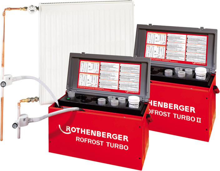 Применение аппаратов для заморозки труб Rothenberger Rofrost Turbo 1 1/4" и 2" Применение аппаратов для заморозки труб Rothenberger Rofrost Turbo 1 1/4" и 2"