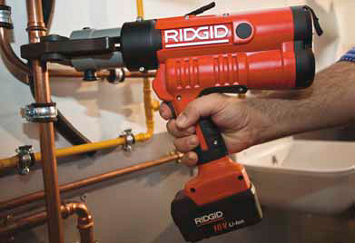 Применение пресс-пистолета электрогидравлического аккумуляторного Ridgid RP 340-B Standard Применение пресс-пистолета электрогидравлического аккумуляторного Ridgid RP 340-B Standard