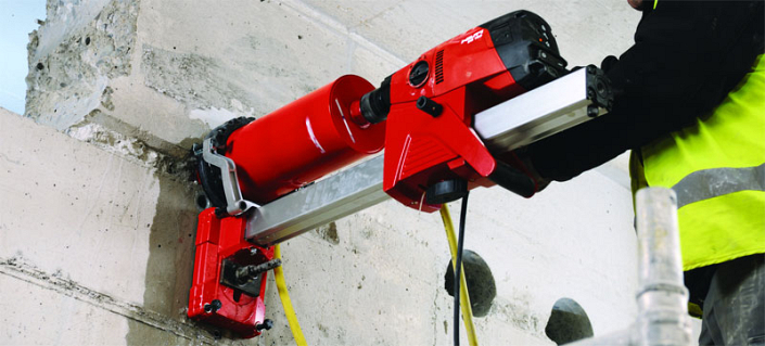 Применение установки алмазного бурения Hilti DD 160