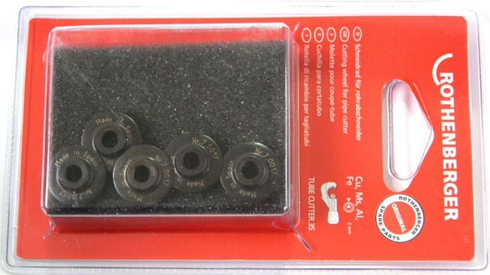 Режущие диски в упаковке трубореза ручного для медных труб Rothenberger Tube Cutter 50 Pro Режущие диски в упаковке трубореза ручного для медных труб Rothenberger Tube Cutter 50 Pro