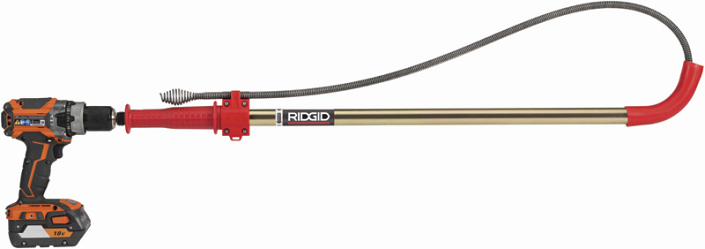 Туалетная спираль Ridgid K-6P с дрелью вид справа