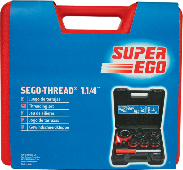 Упаковка клуппа трубного ручного Super-Ego 600 Set Compact 3/8"-1/2"-3/4"-1"-1 1/4" NPT Упаковка клуппа трубного ручного Super-Ego 600 Set Compact 3/8"-1/2"-3/4"-1"-1 1/4" NPT
