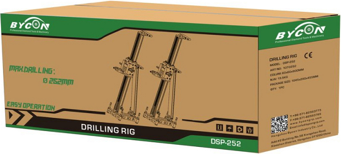Упаковка станины для алмазного бурения Bycon DSP-252