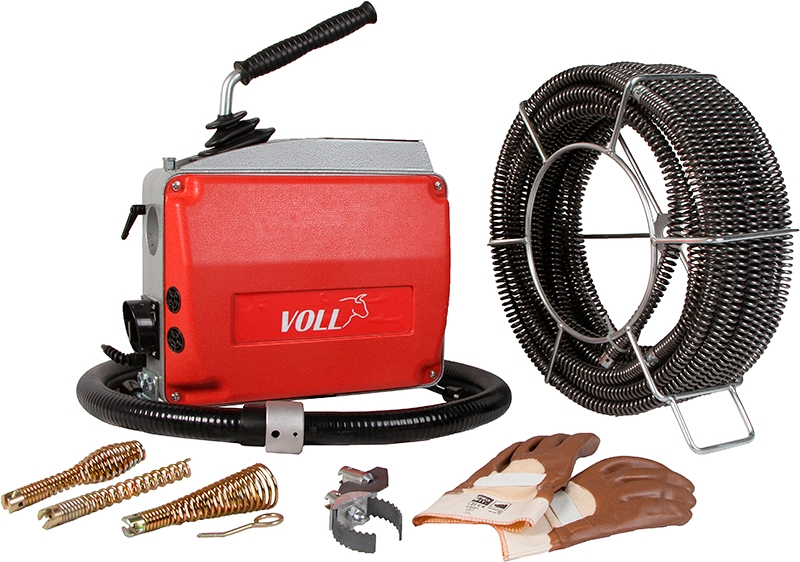 прочистная машина vektor вал 20м. прочистная машина voll v-clean 150. 00151. 5050. электромеханическая машина для прочистки труб voll v-clean 150 7.